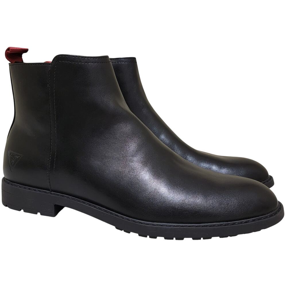 GUESS Men Dawlin Ankle Chelsea Boots Size US 9M Black Faux Leather